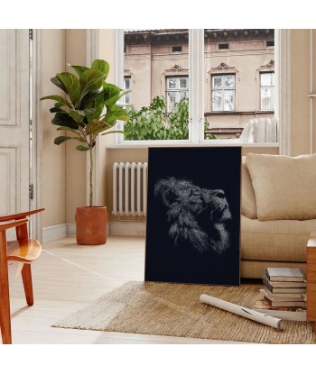 Lion Noir Affiche Animalier commande en ligne