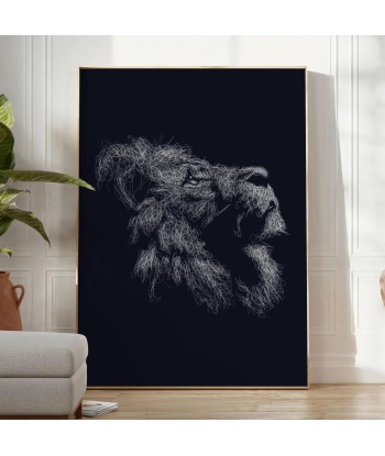 Lion Noir Affiche Animalier commande en ligne