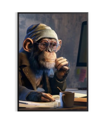 Singe Hacker Animal Affiche Pour