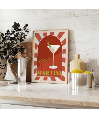 Martini Poster Cocktail Wall Print rembourrage situé sous