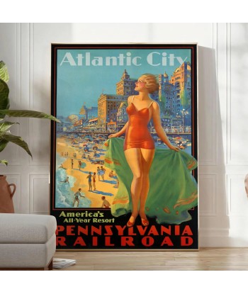 Amérique Atlantic City Railroad Voyage Affiche chez Cornerstreet bien 