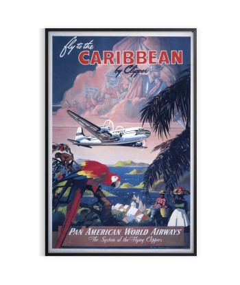 Affiche Voyage Caribean American World Airways Affiche pas chere