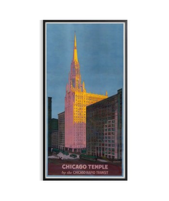 Affiche Voyage Temple Chicago, Affiche Venez découvrir notre 