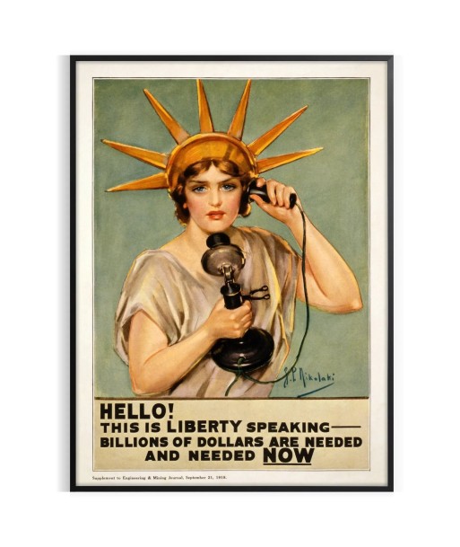 Bonjour, C'Est Liberty Speaking Vintage Poster de France