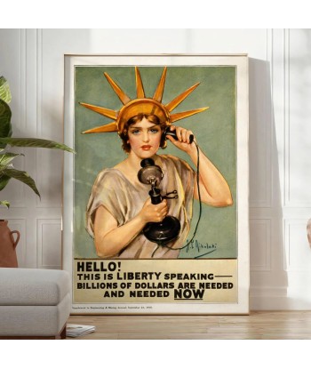 Bonjour, C'Est Liberty Speaking Vintage Poster de France