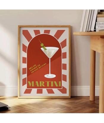 Martini Poster Cocktail Wall Print rembourrage situé sous