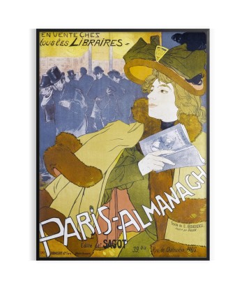 Affiche Vintage Almanach Paris Dans la société mordern