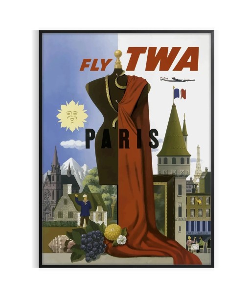 Paris Fly Twa Affiche Voyage Affiche Par le système avancé 