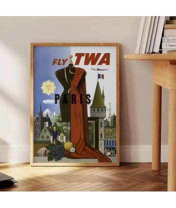 Paris Fly Twa Affiche Voyage Affiche Par le système avancé 