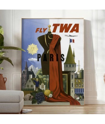 Paris Fly Twa Affiche Voyage Affiche Par le système avancé 