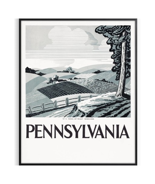 Affiche Voyage États-Unis Pennsylvanie ouvre sa boutique