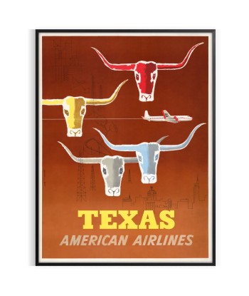 Us Texas American Airlines Affiche Voyage Affiche acheter en ligne