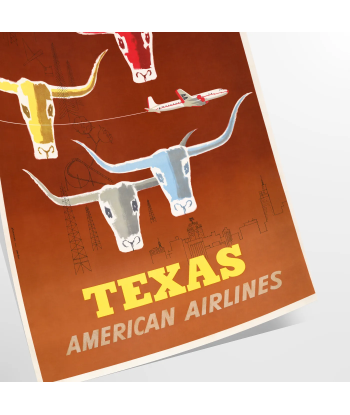 Us Texas American Airlines Affiche Voyage Affiche acheter en ligne