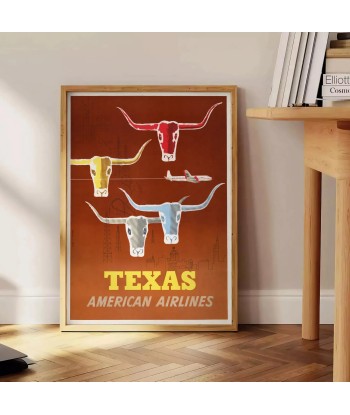 Us Texas American Airlines Affiche Voyage Affiche acheter en ligne