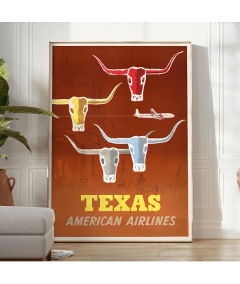 Us Texas American Airlines Affiche Voyage Affiche acheter en ligne