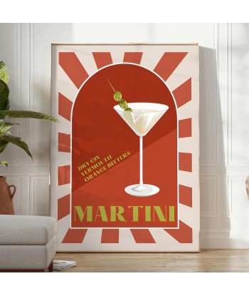 Martini Poster Cocktail Wall Print rembourrage situé sous