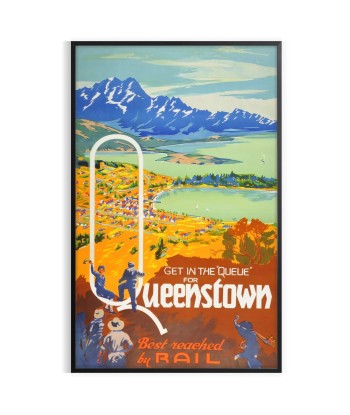 Affiche Vintage Queenstown de pas cher