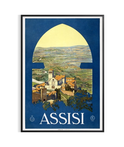 Assise Italie Vintage Voyage Affiche une grave pollution 