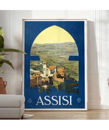 Assise Italie Vintage Voyage Affiche une grave pollution 