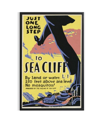 Affiche Voyage Vintage Sea Cliff, Affiche en ligne des produits 