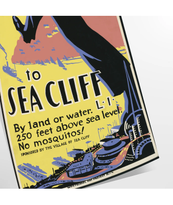 Affiche Voyage Vintage Sea Cliff, Affiche en ligne des produits 