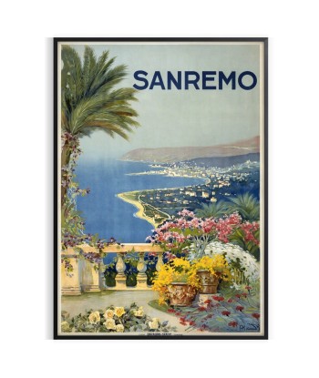 Affiche Voyage Vintage Sanremo Italie pas cheres