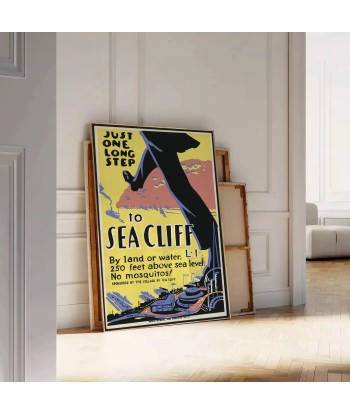 Affiche Voyage Vintage Sea Cliff, Affiche en ligne des produits 