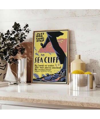 Affiche Voyage Vintage Sea Cliff, Affiche en ligne des produits 