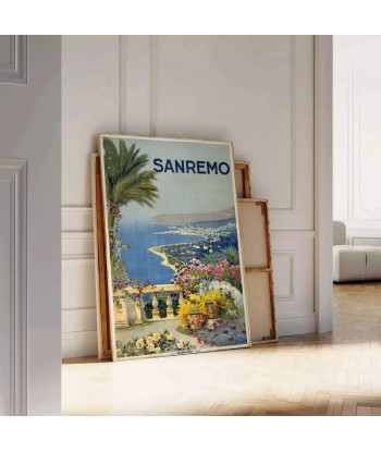 Affiche Voyage Vintage Sanremo Italie pas cheres