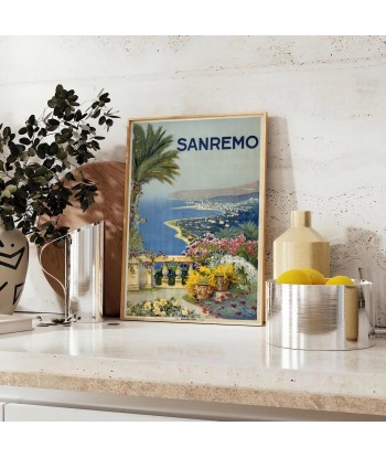 Affiche Voyage Vintage Sanremo Italie pas cheres