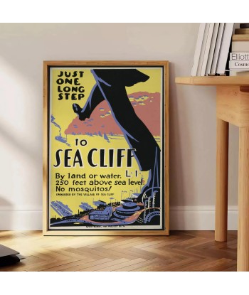 Affiche Voyage Vintage Sea Cliff, Affiche en ligne des produits 