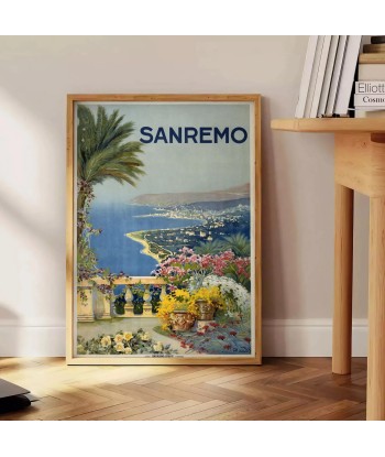 Affiche Voyage Vintage Sanremo Italie pas cheres