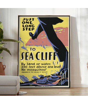 Affiche Voyage Vintage Sea Cliff, Affiche en ligne des produits 