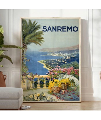 Affiche Voyage Vintage Sanremo Italie pas cheres