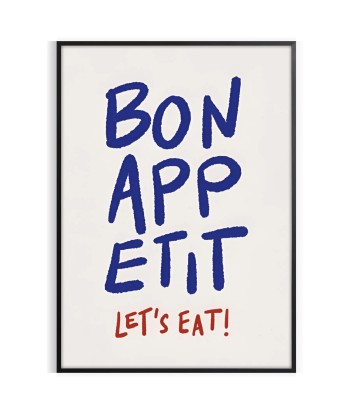 Bon Appetit Lets Eat Kitchen Art Print Les magasins à Paris