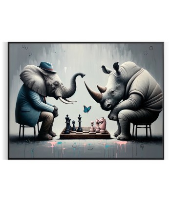 Affiche D’Échecs Éléphant Rhinocéros france