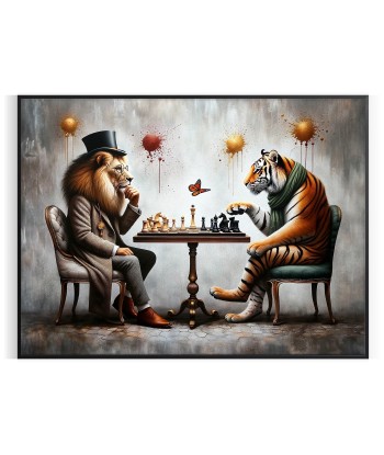 Échecs Lion Tigre Poster paiement sécurisé