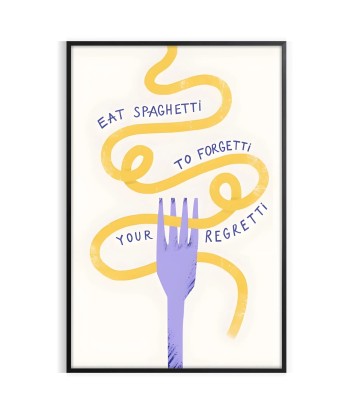 Eat Spaghetti Kitchen Print brillant des détails fins