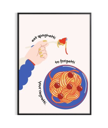 Eat Spaghetti To Forgetti Kitchen Poster s'inspire de l'anatomie humaine