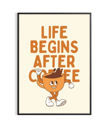 Life Begin After Coffee Kitchen Print de France