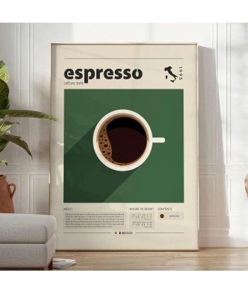 Espresso Coffee Italy Kitchen Wall Art le des métaux précieux