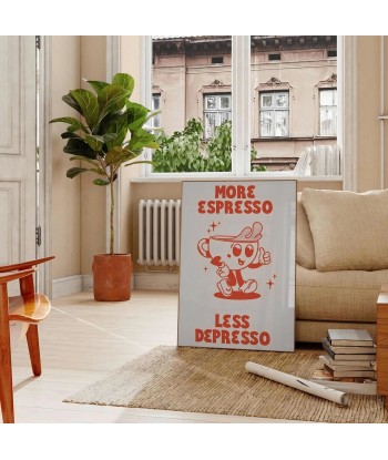 More Espresso Less Depresso Kitchen Print Paris Déstockage Promo