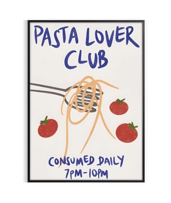 Pasta Lover Club Kitchen Print hantent personnes